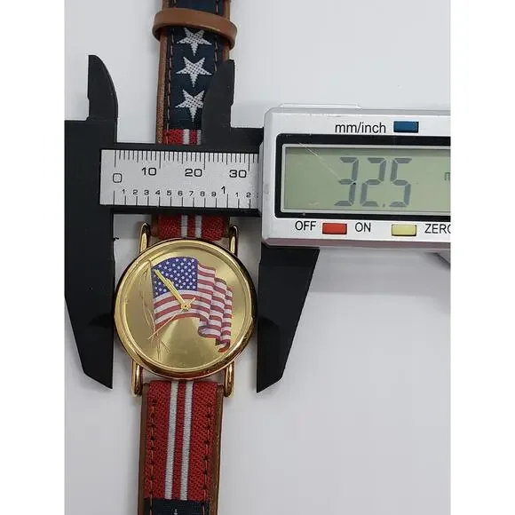 Valdawn American flag men's watch. Flag on face. F69155-1 Working watch